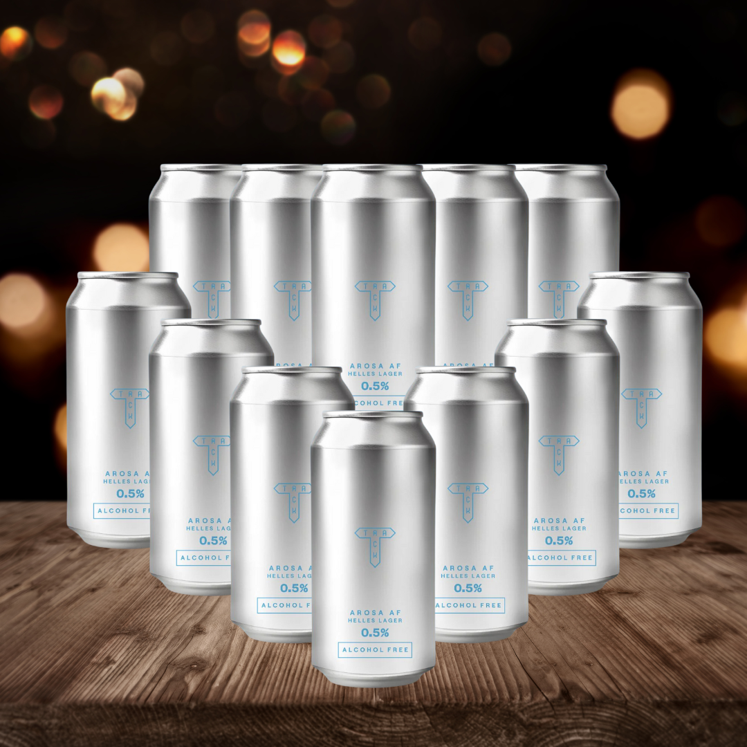 Track Brewing Arosa Hells British Low Alcohol LAger 440ml Cans - 0.5% ABV (12 Pack)