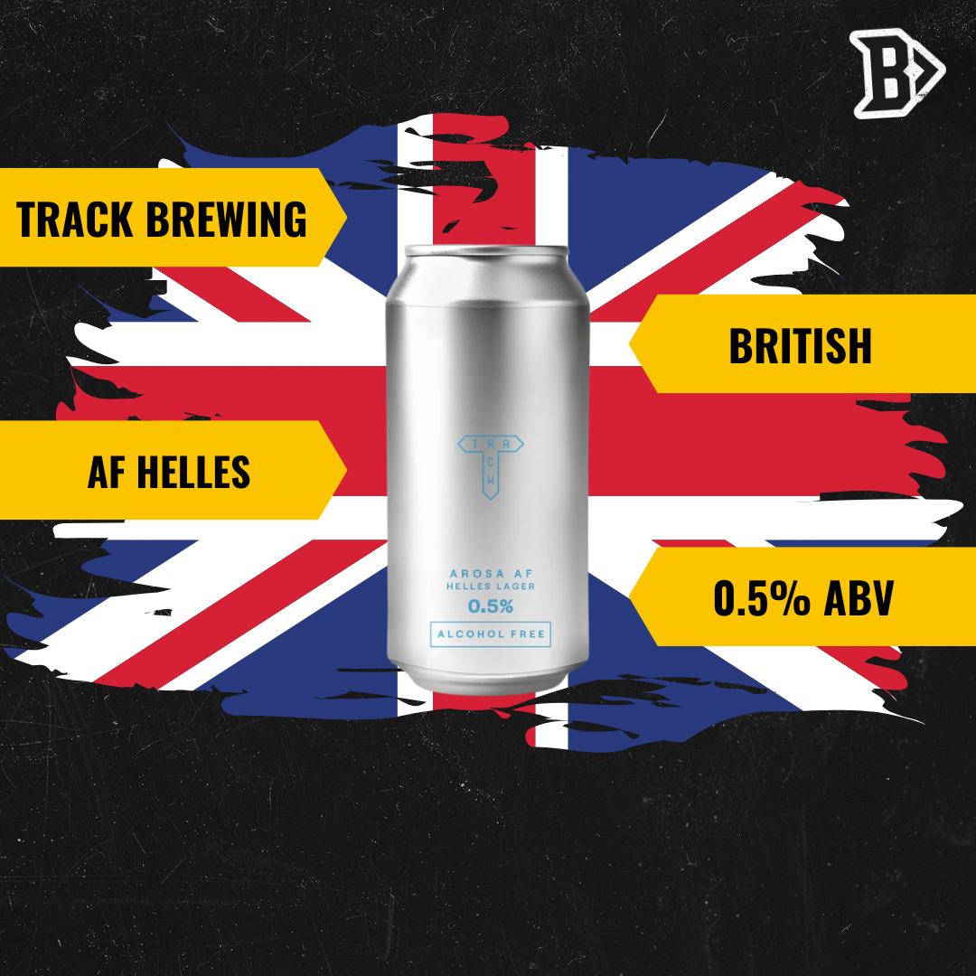 Track Brewing Arosa Hells British Low Alcohol LAger 440ml Cans - 0.5% ABV (12 Pack)