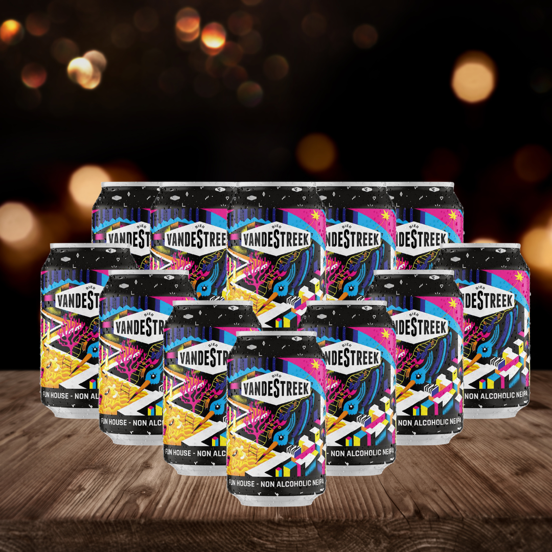 VandeStreek Fun House Dutch Non-Alcoholic New England IPA 330ml Cans - 0.5% ABV (12 Pack)