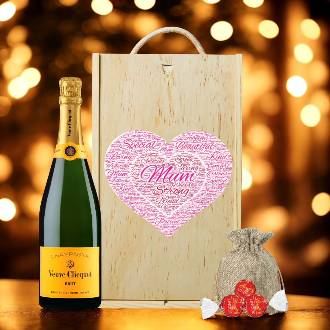 Veuve Clicquot Yellow Label Champagne Mum Gift Set with Lindor Chocolates (75cl)