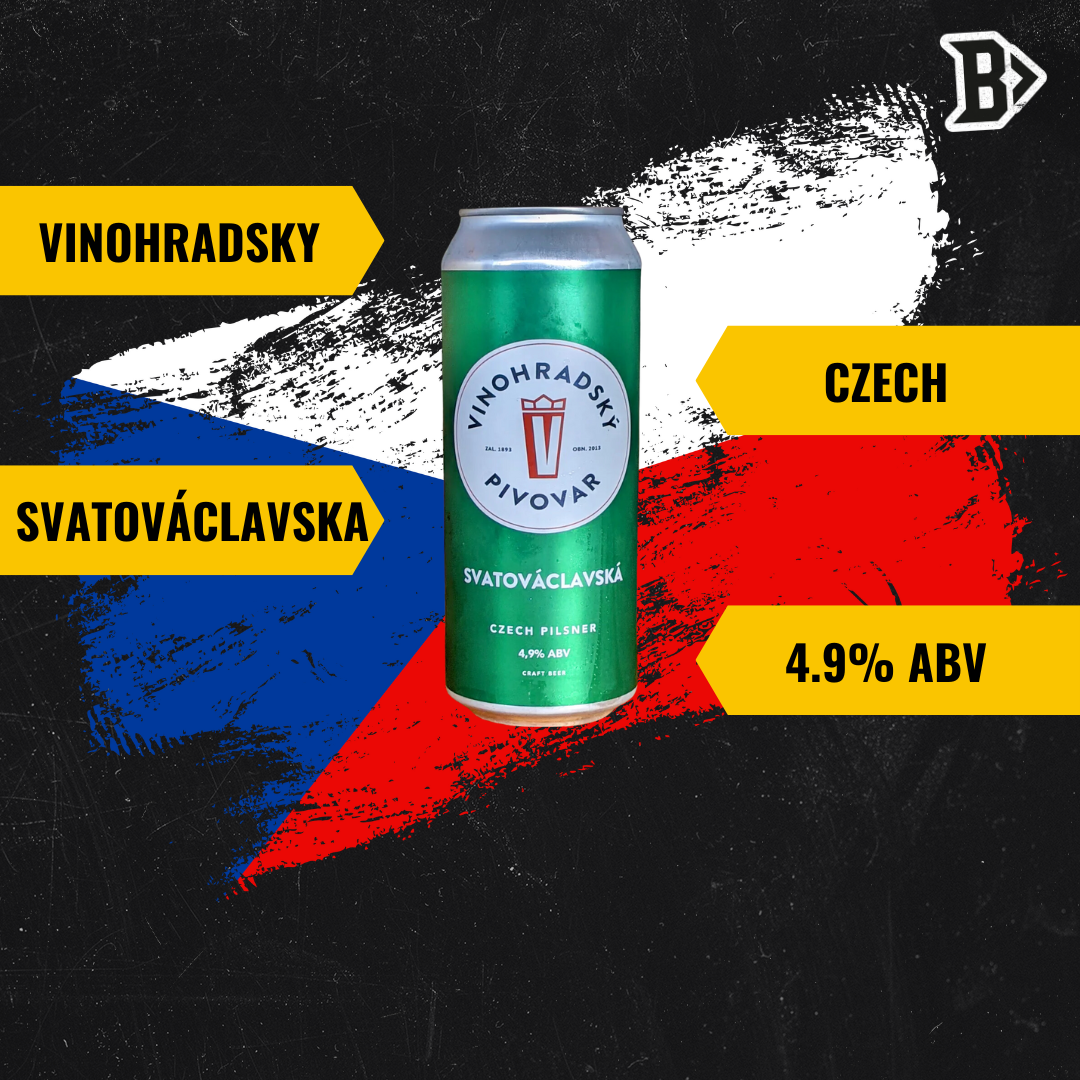 Vinohradsky Svatováclavska Fresh Hop Unfiltered Czech Lager 500ml Cans - 4.90% ABV (12 Pack)