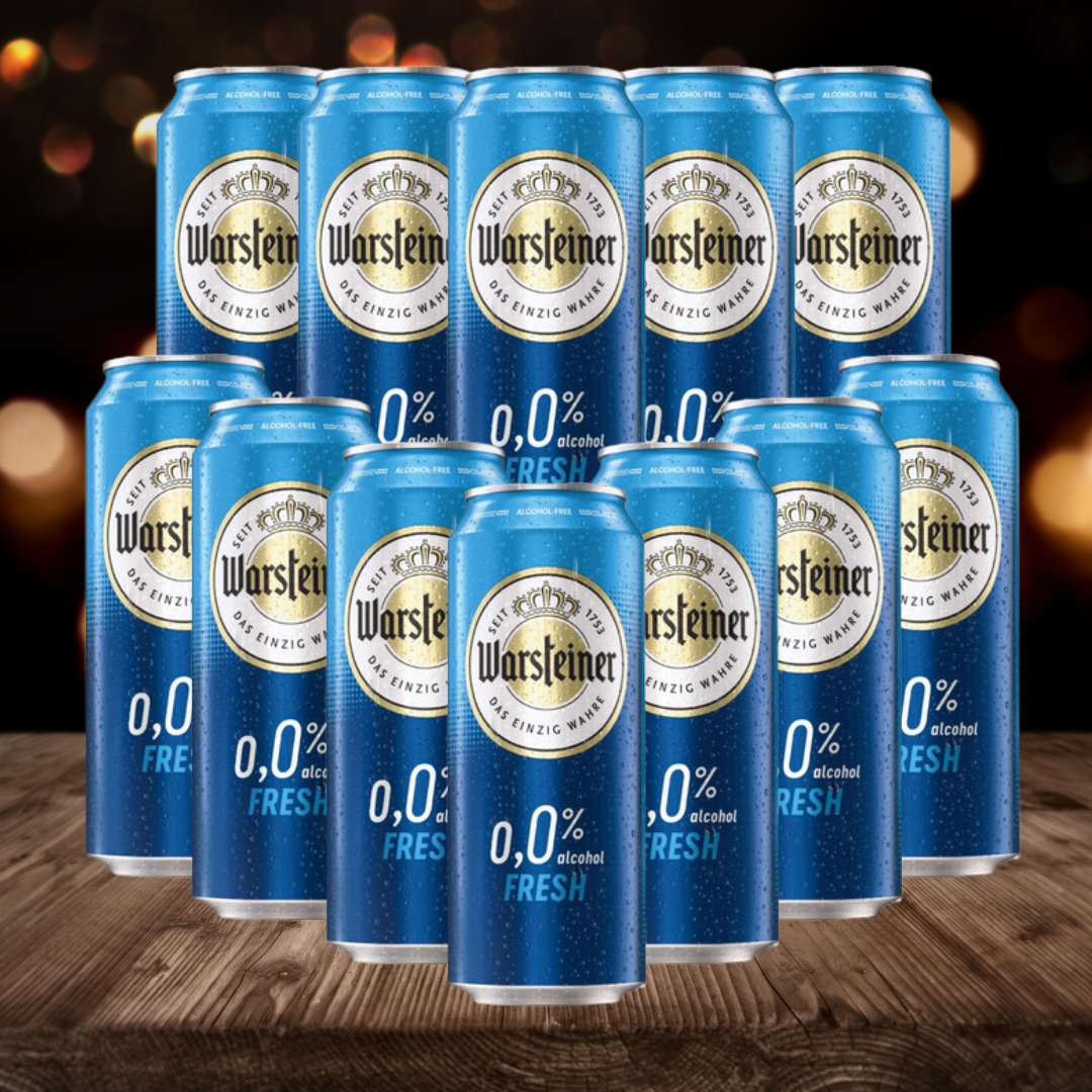 Warsteiner Fresh German Alcohol Free Pilsner 500ml Cans - 0.0% ABV (12 Multipack)