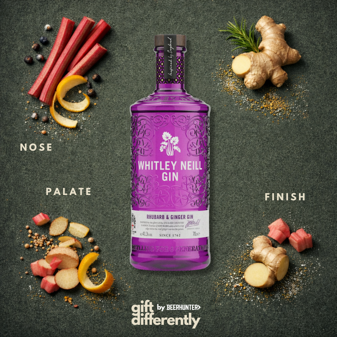 Whitley Neill Rhubarb & Ginger Gin 16" Luxury Gift Hamper with Chocolates and Accessories - 70cl (43%ABV)