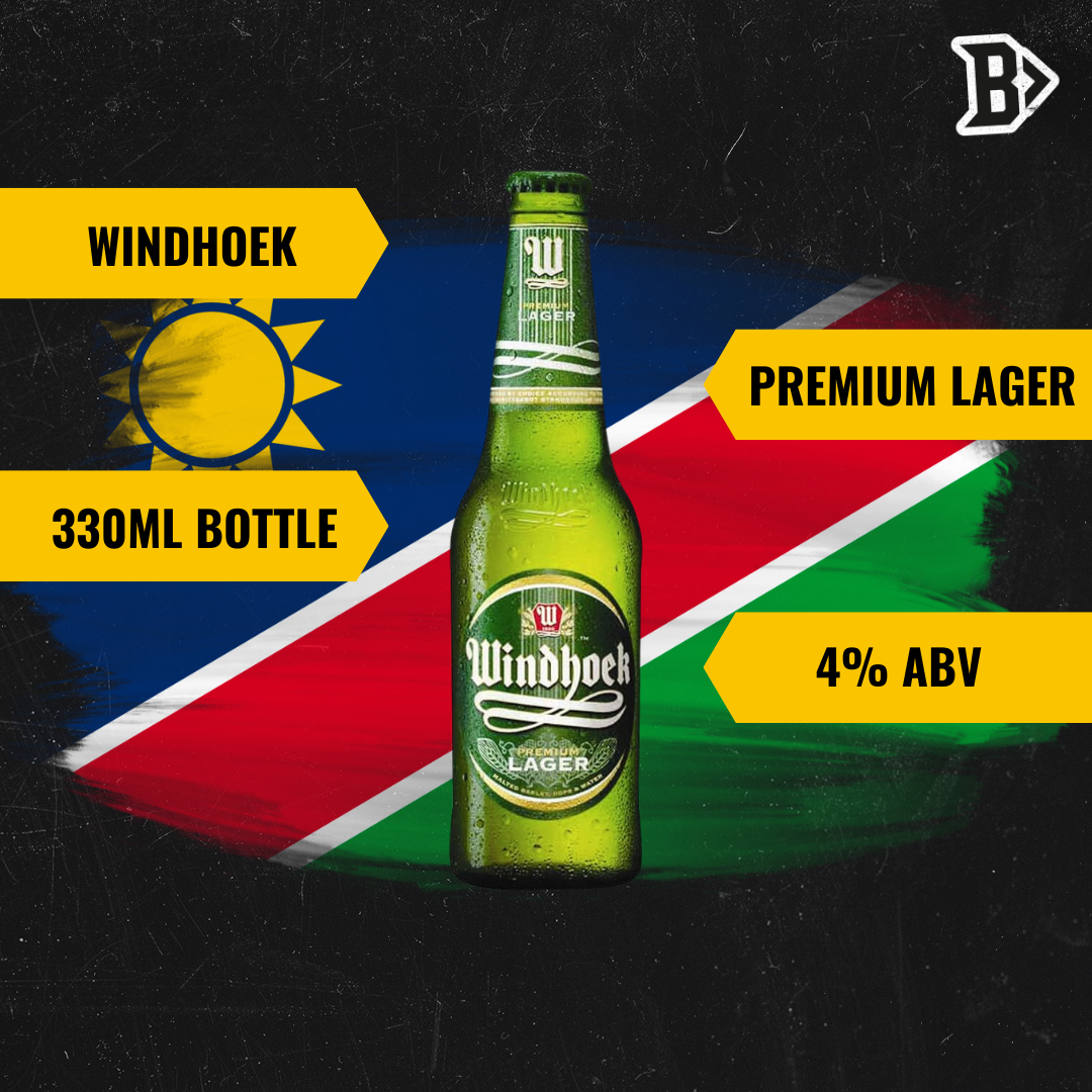 Windhoek Premium Namibian Lager 330ml Bottles (12 Pack) - 4.0% ABV - BEERHUNTER