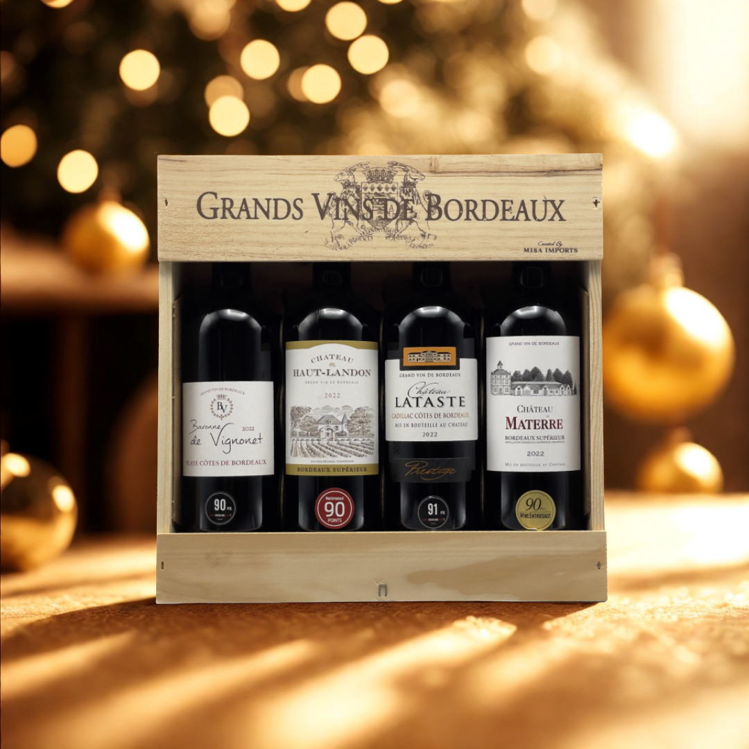 Grands Vins de Bordeaux – Premium Red Wine Gift Set 13.5% ABV (4 x75cl)