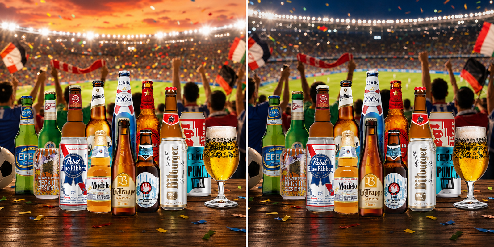 World Cup Beer Mixed Case – International Selection (15 Pack) With Free Glass