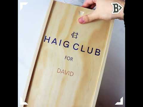 Personalised Haig Club Clubman Single Grain Scotch Whisky with Glass in Wooden Box  70cl (40% ABV)