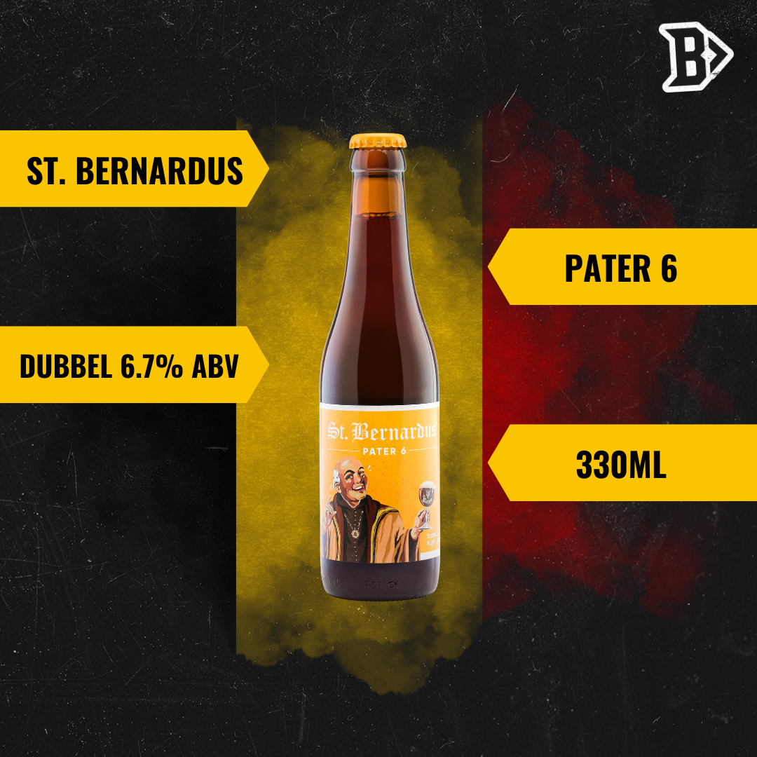 St. Bernardus Pater 6 Belgian Trappist Dubbel Beer 330ml Bottles - 6.7% ABV (12 Pack)